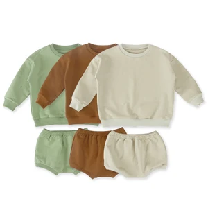 Newborn Winter Clothes Soft Terry Babies Outfits Long Sleeve Over-sized 2 Pieces Baby Girl Sets