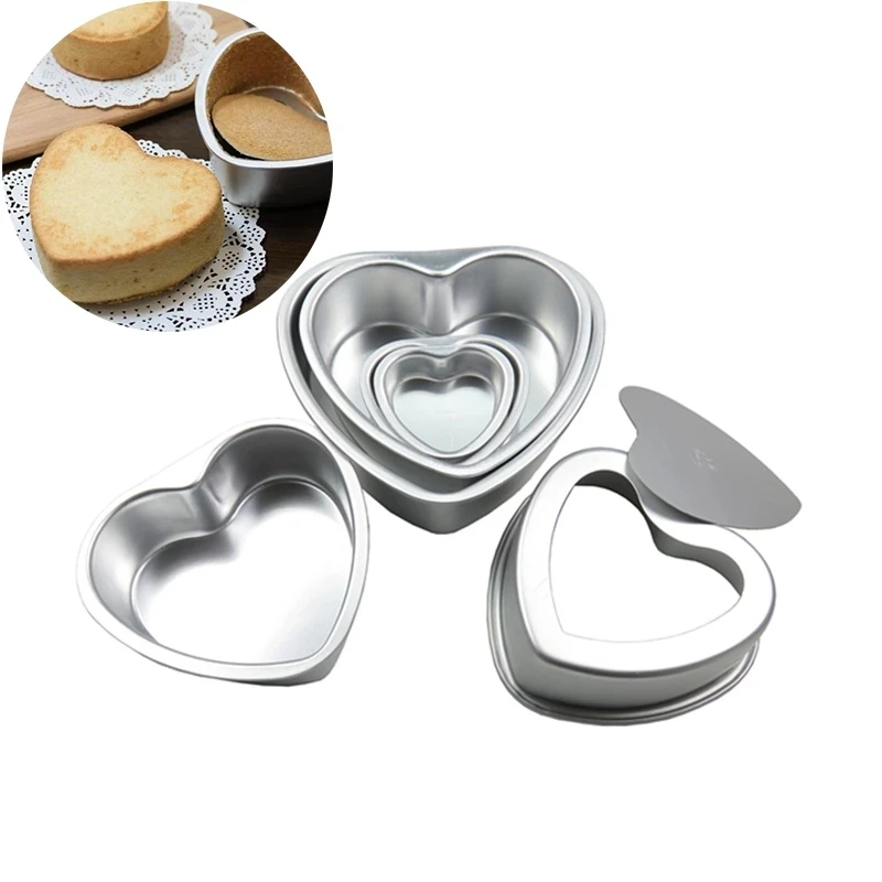 Aluminium Non-stick Baking Pans Loving Heart Shaped Removable Bottom Cake Mold 