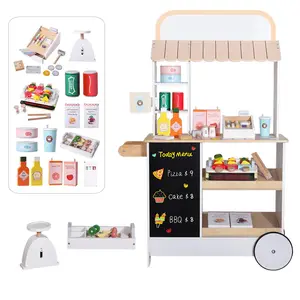 New Children's Simulation of Every Wooden Grocery Simulation of Sales Store Grocery Store Shelves Supermarket Shopping Cart