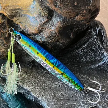 Mackerel Fast Jerking Metal Jig Lure with Iron Plate Slow Shaking Action with Hooks for Sea Fishing – Metal Jig – view 2