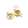 Strass per nota musicale cava rotonda da 14 mm 1.3 foro singolo 14 oro