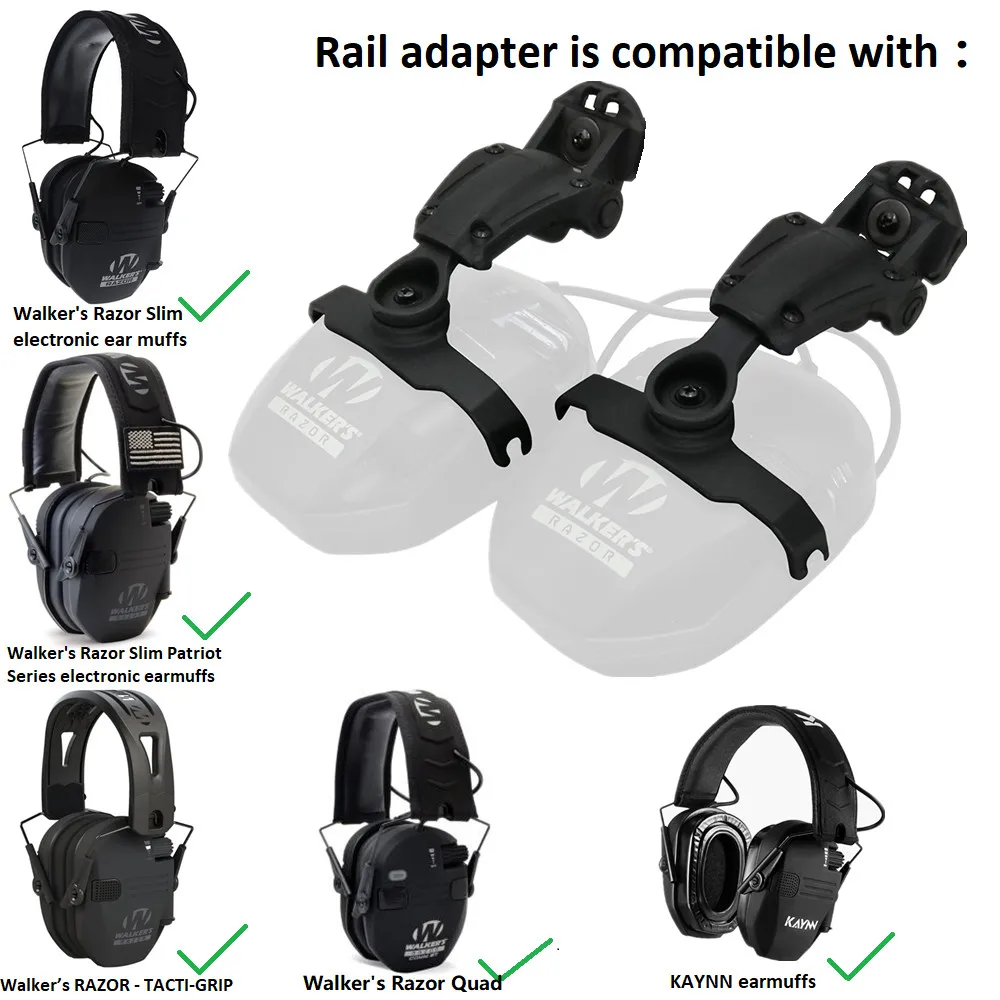 Walker Razor Neck Adapter TS TAC-SKY Tactical Helmet Rail Adapter for Walker's Razor Earmuffs ...