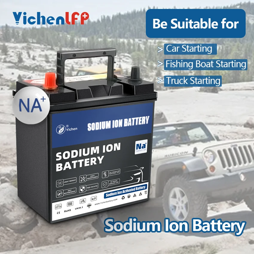 Sunpok Sodium Ion Battery 12v 24v 30ah 40ah 50ah Na Ion Auto Battery For Carboatcar Audio 2033