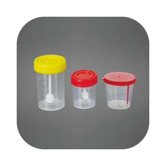 Disposable Hospital Sterile Plastic 60ml Sample Specimen Test Collection Stool Urine Container with Spoon