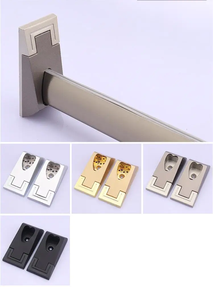 Wall Mounted Aluminum Closet Hanging Rod Wardrobe Accessories Hardware