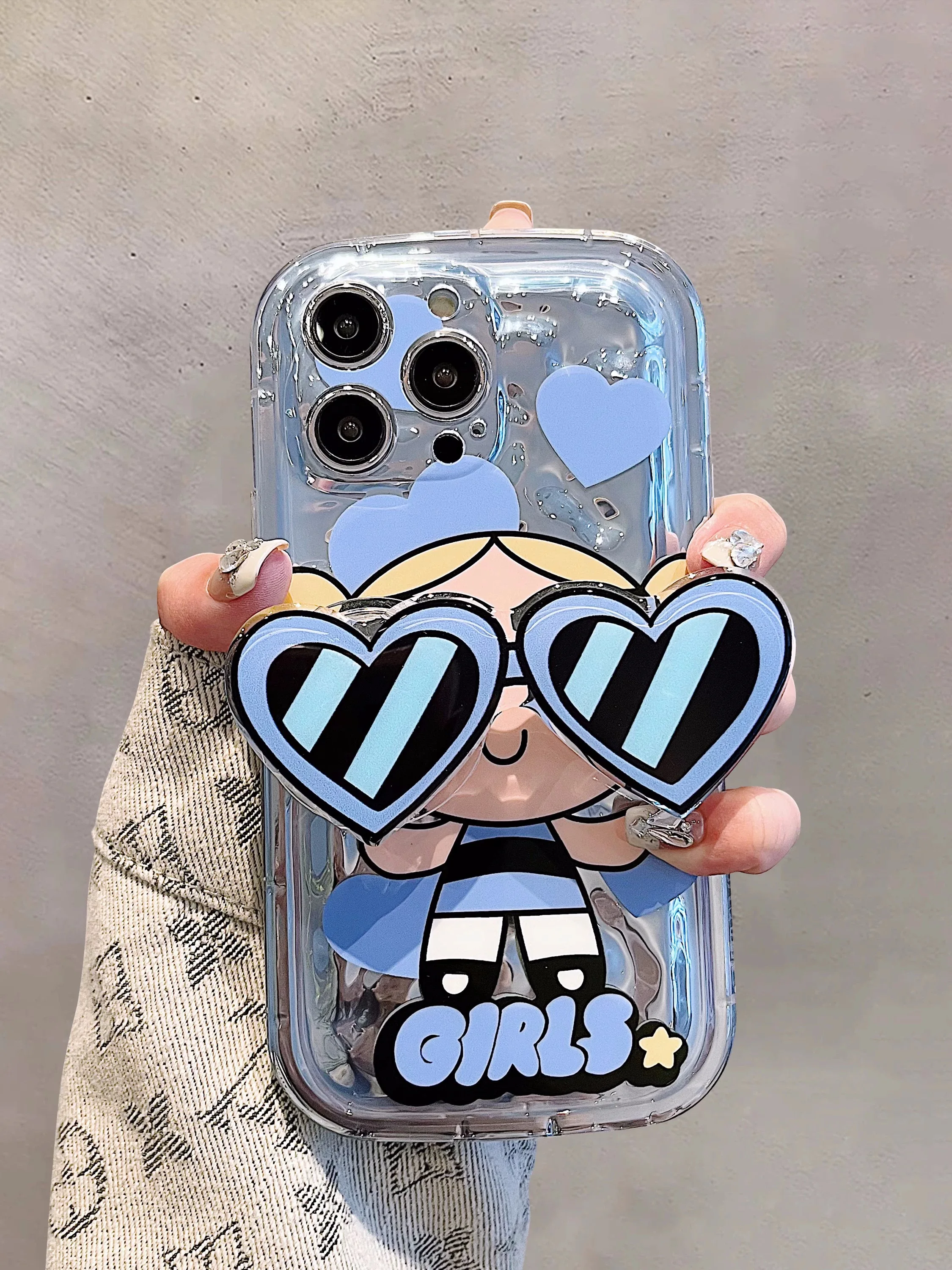 Cute Cartoon Powerpuff Sunglasses Girls For Apple 13 Phone Case ...