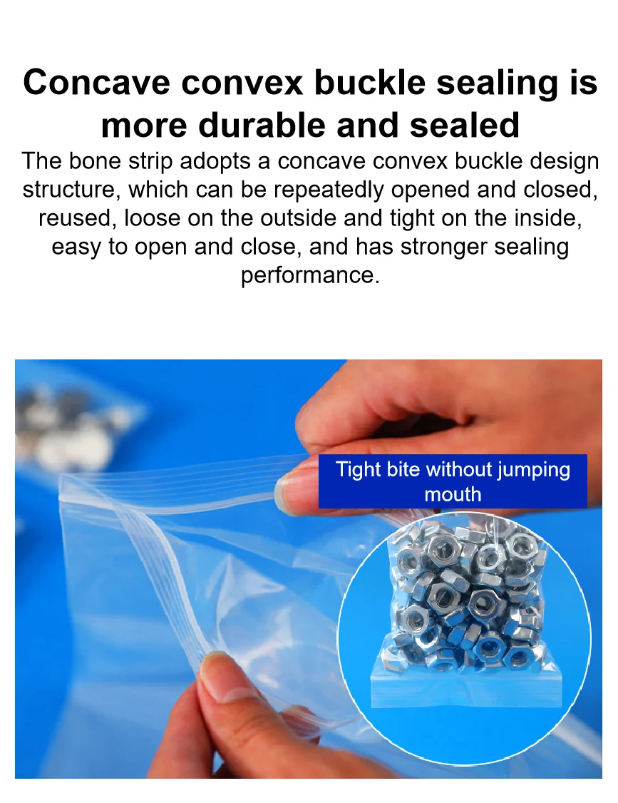 Transparent sealed Pocket, Clothing and Food Packaging Bag, Plastic sealed Bag, PE Bone Bag, Self Sealing Bag