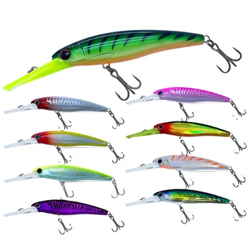 Sea Fishing Trolling Artificial Hard Bait Floating Stainless Steel 140mm 160mm 180mm Minnow Lure Southern Oil Green – Minnow – view 3