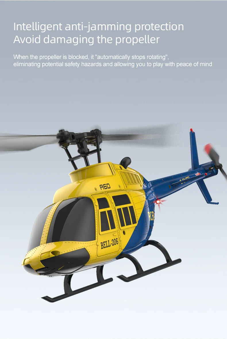 HOSHI ERA A60 RC Plane Helicopter 2.4G 6-Axis Gyroscope 6CH Optical Flow Altitude Hold USB MINI BELL 206 Remote Aircraft