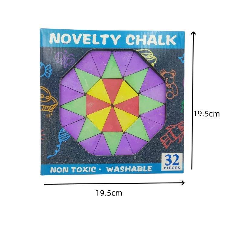 Высококачественная меловая картонная упаковка из 32 предметов красочный треугольник Новинка тротуарный Мел уникальный и забавный мини-меловой доски