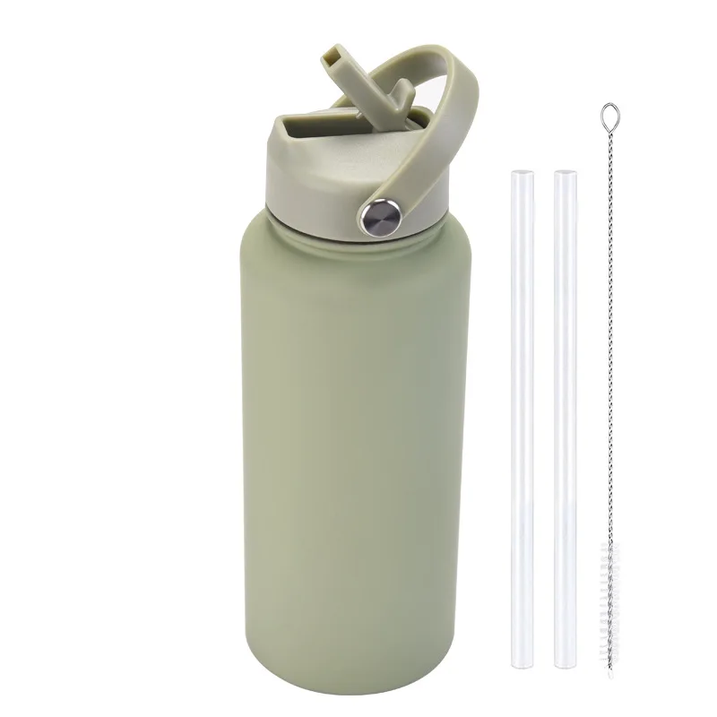 New Design 1L Vacuum Insulated Sport Gym Camping Stainless Steel Water Bottle With Handle