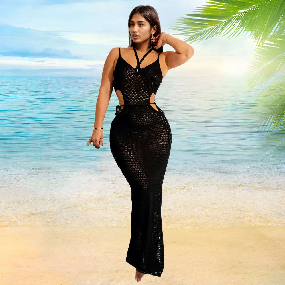 D0402TA40 Wholesale Best Seller Vacation Going Out Sexy Solid Color  Backless Knitted Maxi Dress for Women Sehe Fashion| Alibaba.com