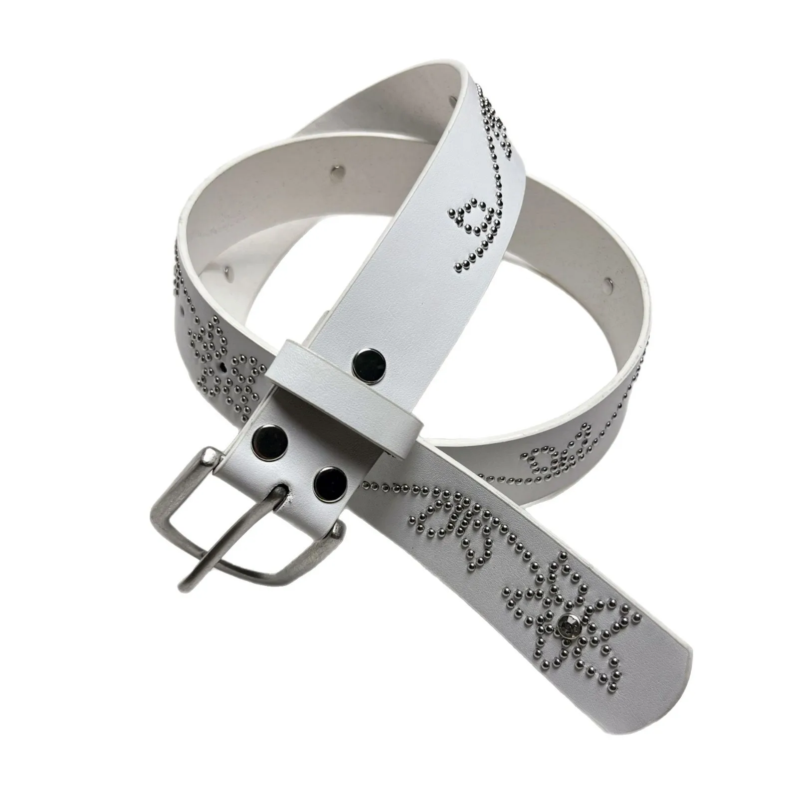 2026 New Women's PU Y2K Style Rhinestone Belt With Alloy Buckle Fashionable Belt, Suitable For Jeans And Skirts_voghion.com