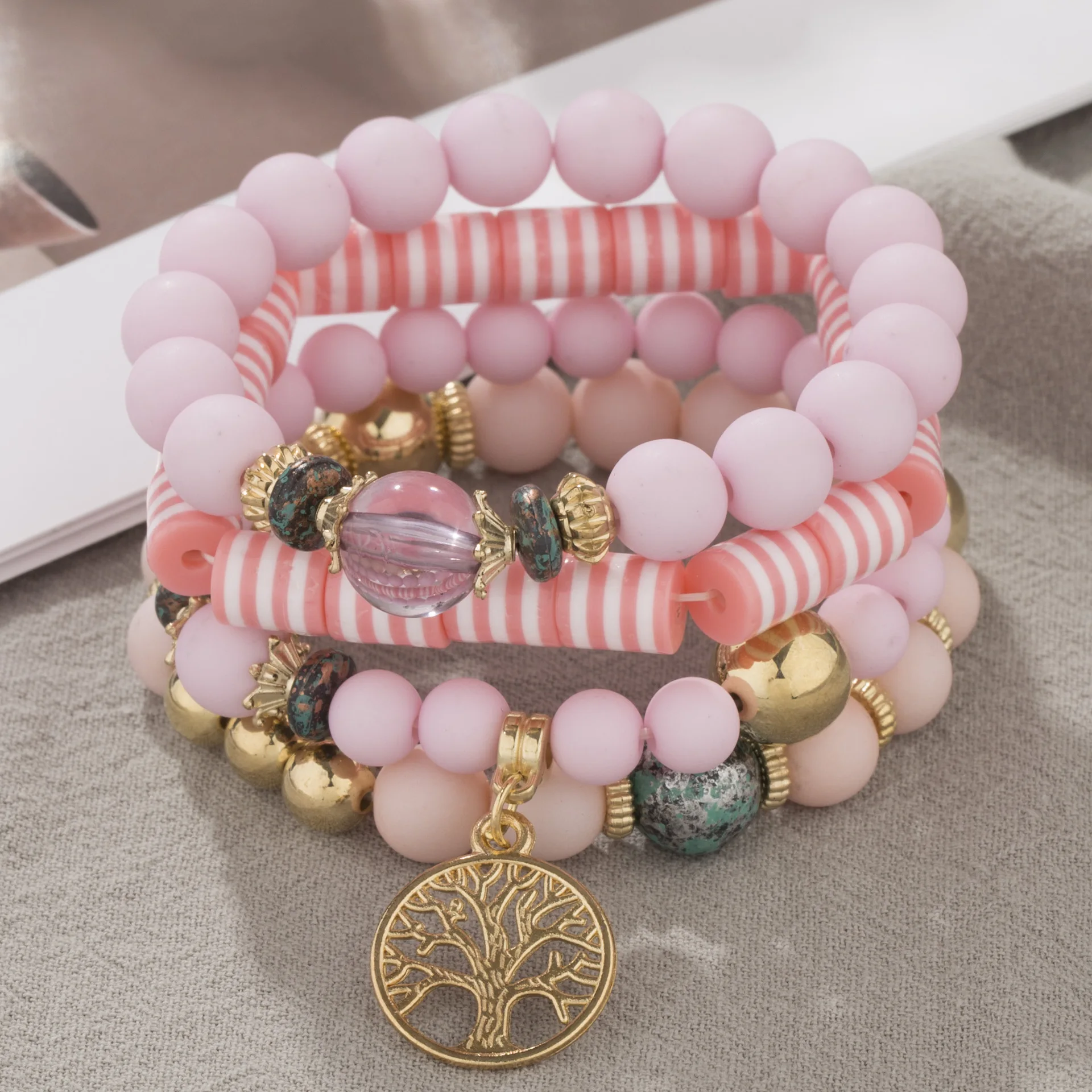 JW0101 Tree Layered Bracelet - Elegant Fringe Beaded Design