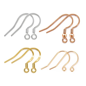Earring Suppliers Wholesale DIY Simple Styles 925 Sterling Silver Wire Earring Hooks for Jewelry Finding Accessories