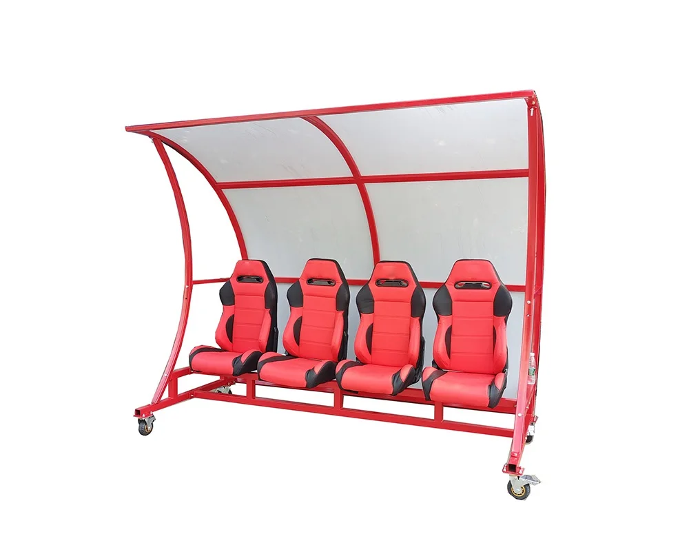 Sgaier Portable Steel/Aluminum School/Stadium/Soccer Substitute Bench Seat with Wheels Customizable Size