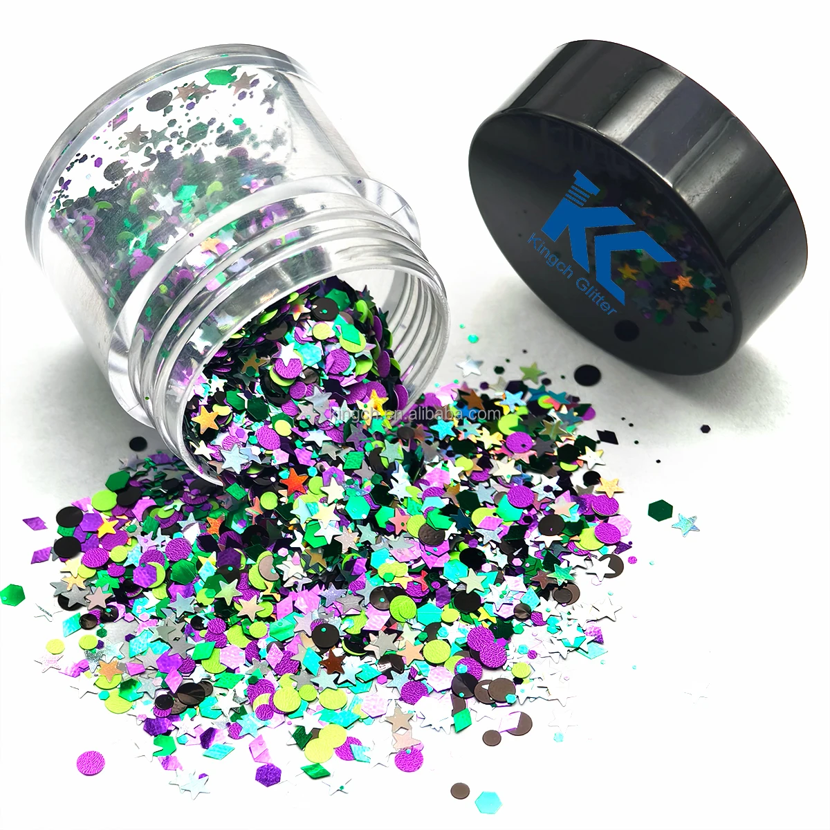 product bright and colorful white red sliver blue purple green hot girl body glitter mix chunky glitter for halloween resin nail hair-5