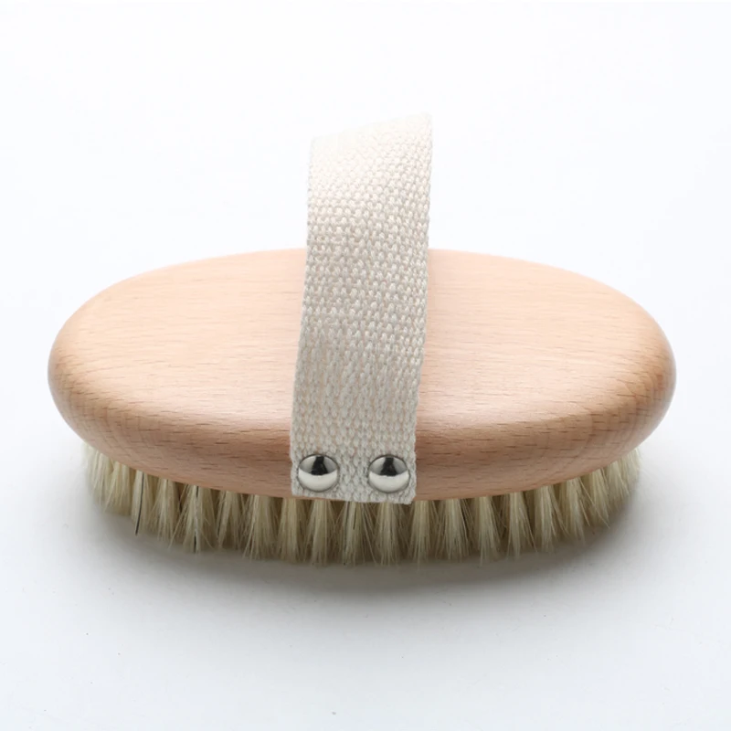 
Натуральная бамбуковая щетка из бука для ванны, щетка для сухого тела с сизальной щетиной 