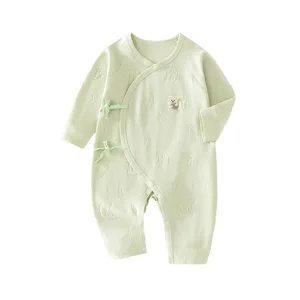 Soft Touch Fabric Solid Pattern Baby Jumpsuit Spring Newborn Suit