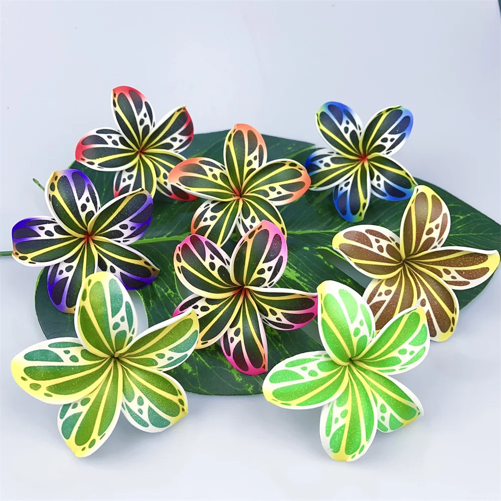 Eva Foam Plumeria Hair Pick 8 Colors Butterfly Pattern Artificial