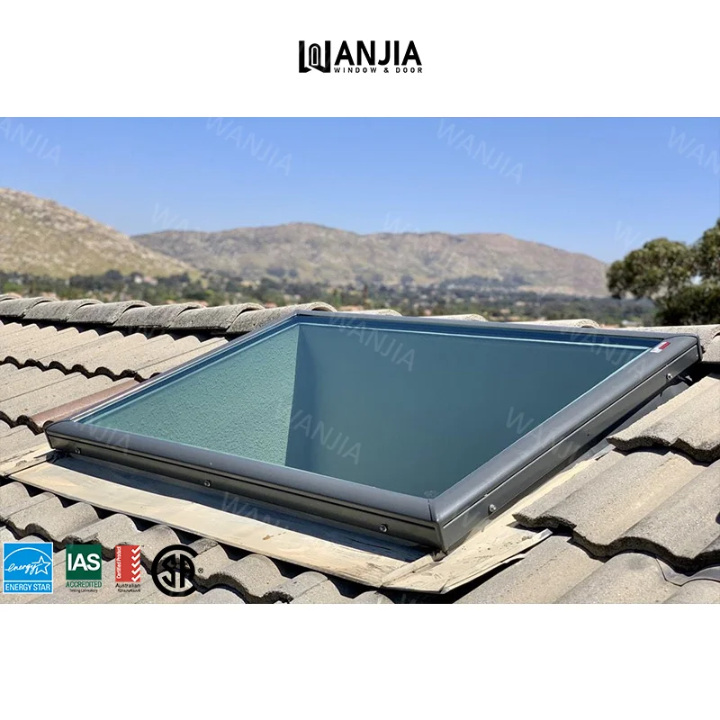WANJIA Factory Direct Customized Glass Window Soundproof Double Glazed Roof Window Waterproof Aluminum Skylight