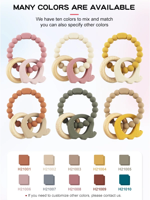 Baby Teether Whale Learning Loop Silicone Teether Beech Ring For Babies