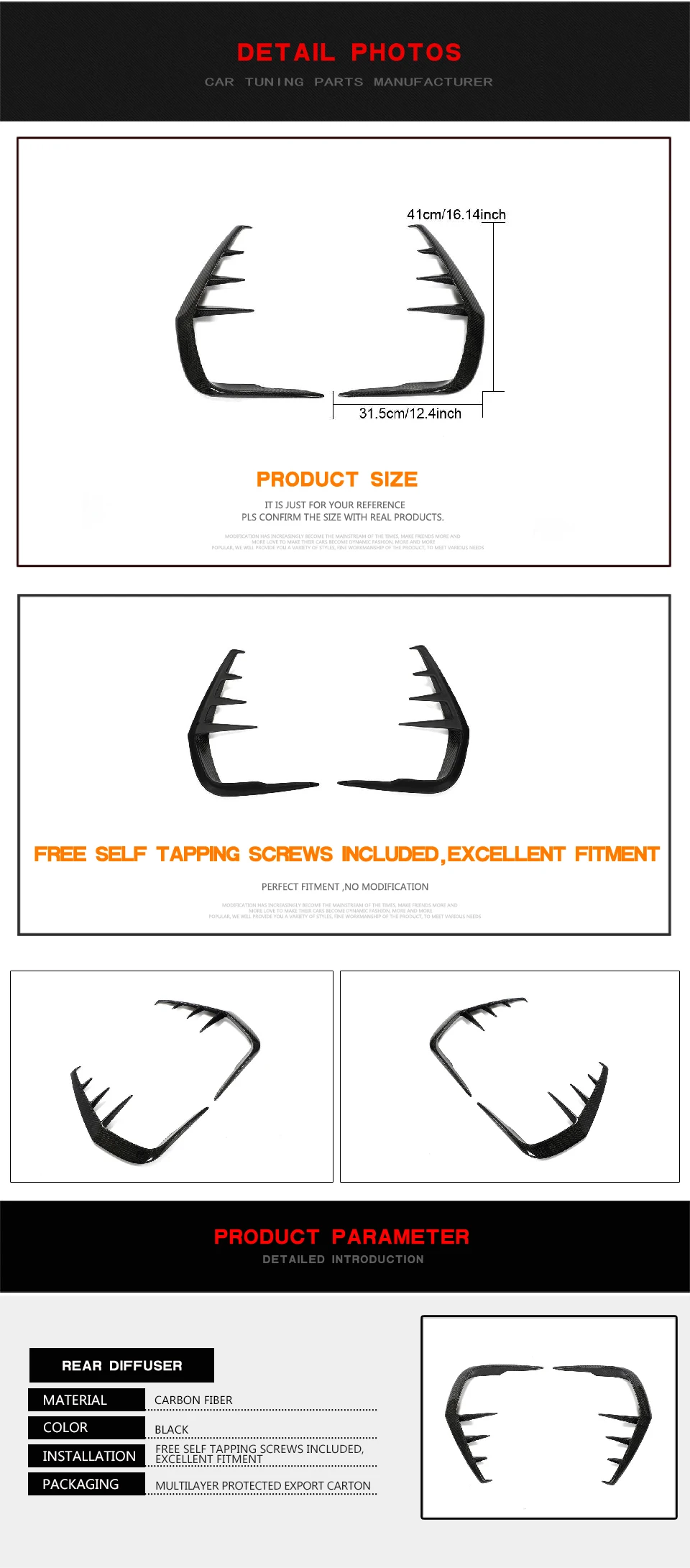 Carbon Fiber Q60 Rear Bumper Scoop Trim For Infiniti Q60 Sport Coupe 2