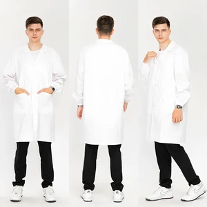 Wholesale Custom Men Long Sleeve White Lab Coat Unisex Medical Uniforms Doctor Nurse Lab Coat Hospital Uniforms