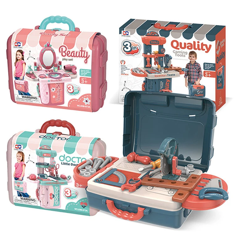 Роскошный механический чемодан 3 в 1 ролевые DIY игры настольное хранилище гаечный ключ отвертка детский инструмент набор