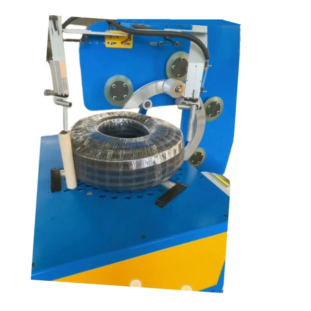 Reel Wrapping Machine Pack Winding Coils Packing Copper Tube Cable Pipe Stretch Film Bicycle Tyre Coil Packaging Machine