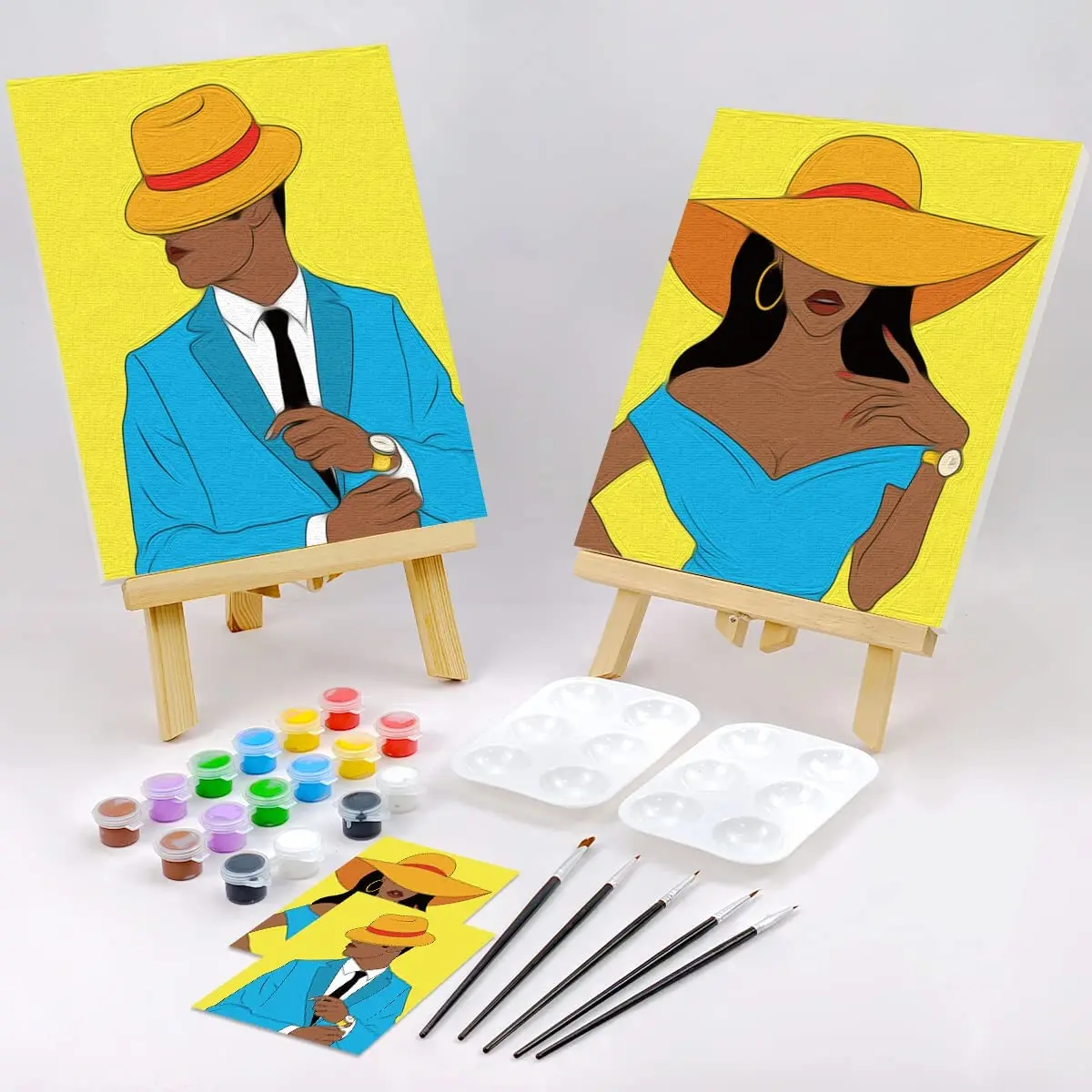 Couples Paint Party Kits Pre Drawn Canvas For Adults For Paint And Sip Date Night Games For