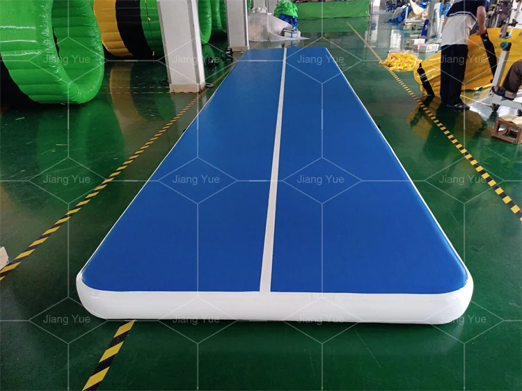 Matras Tumbling Tiup Senam Airtrack Udara Ungu dengan Pompa Udara Elektrik  untuk Latihan Senam/Pemandu Sorak/Taman