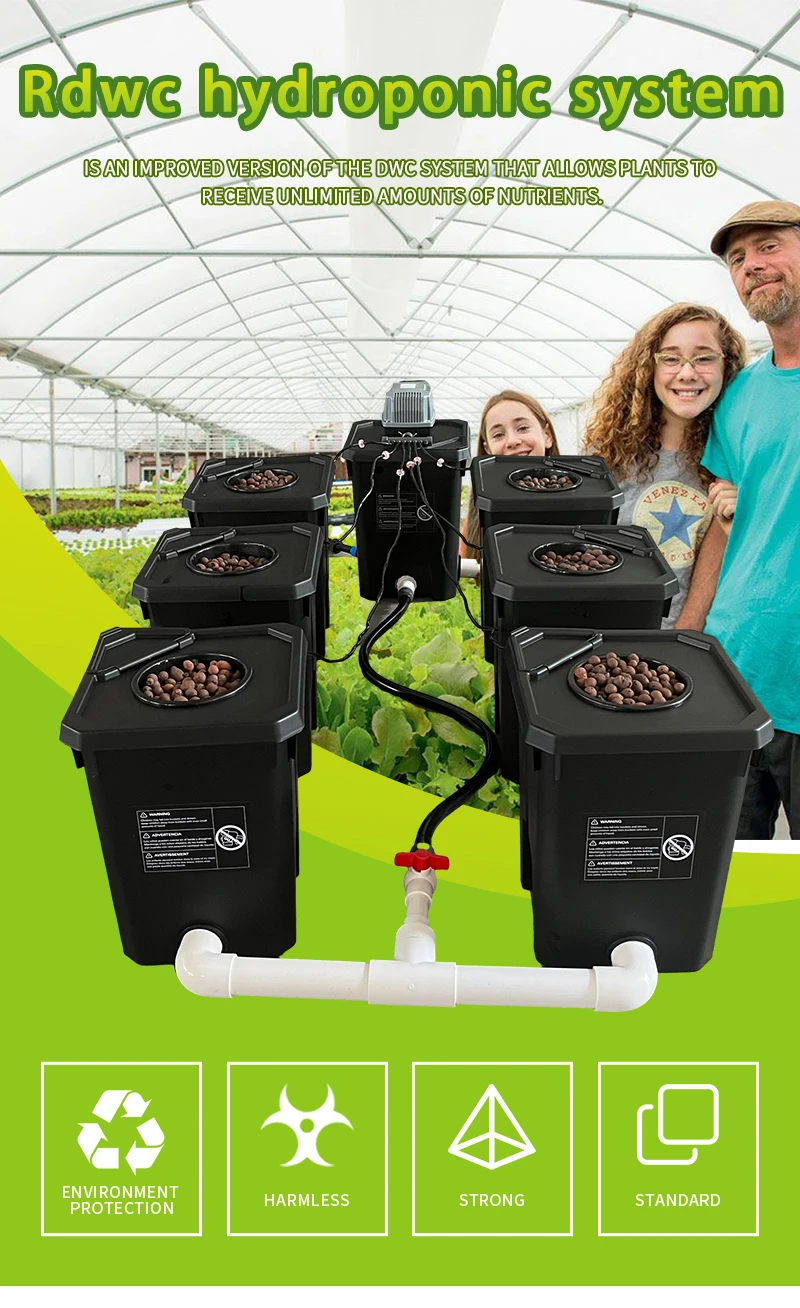 Rdwc 6 Buckets 6 Gallon Cloner Recirculating Hydroponic System Air Pump ...