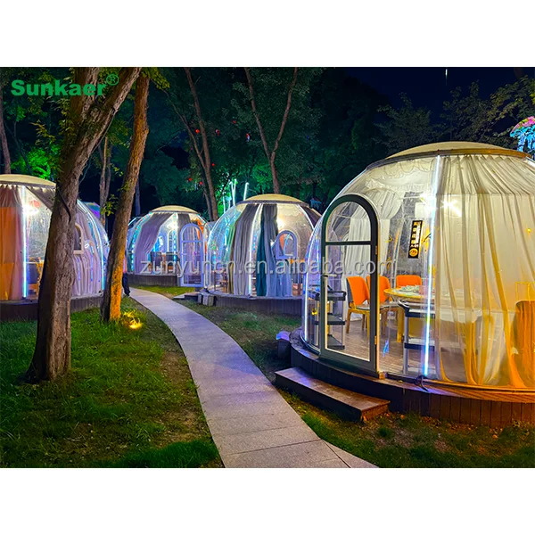 Sunkaer Modern Design Anti-Rust UV Clear Skylight Polycarbonate Round Dome for Outdoor Rain/Snow for Bubble Houses/Room