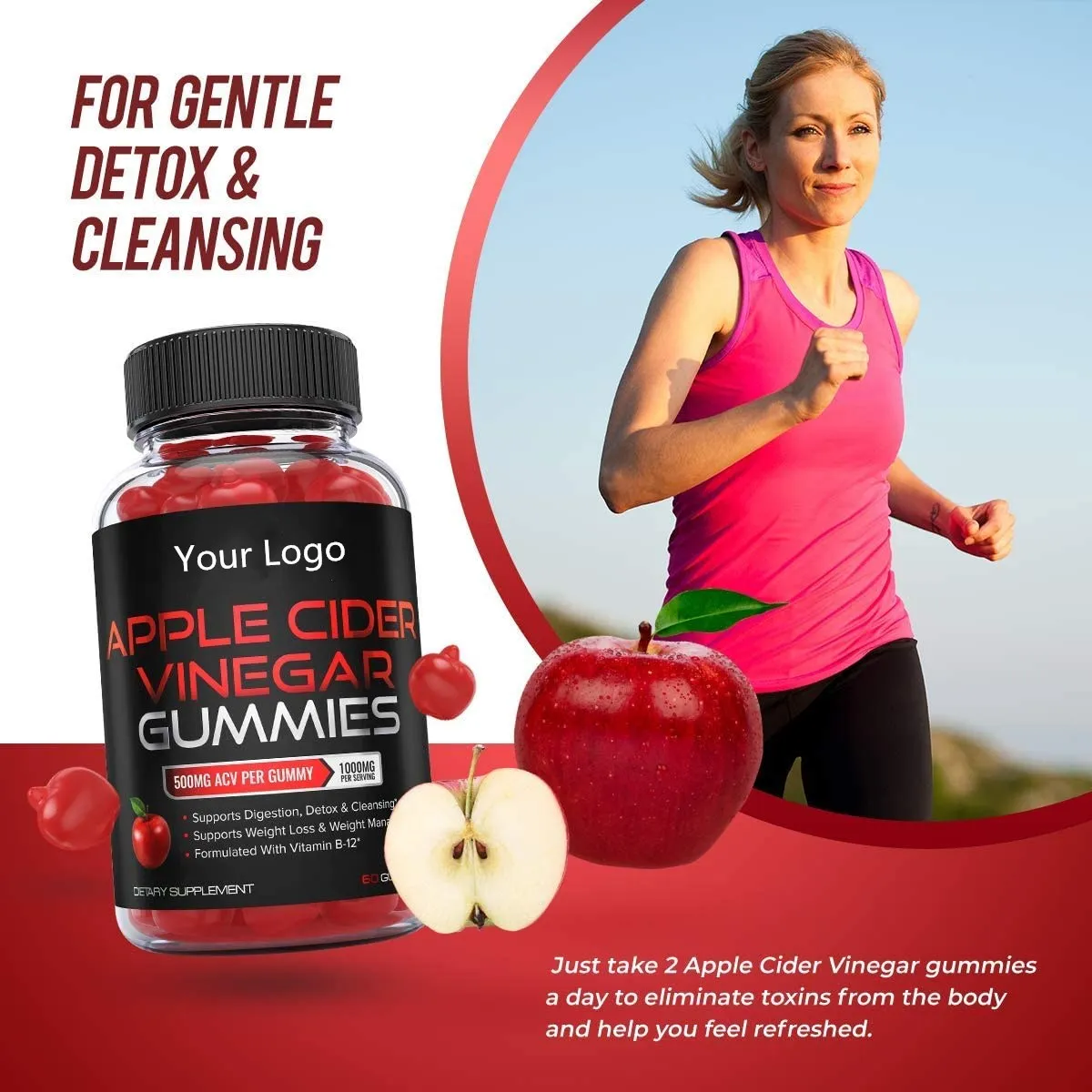 Витамины, жевательные резинки для органического яблочного сидра, уксуса, жевательные резинки для контроля веса