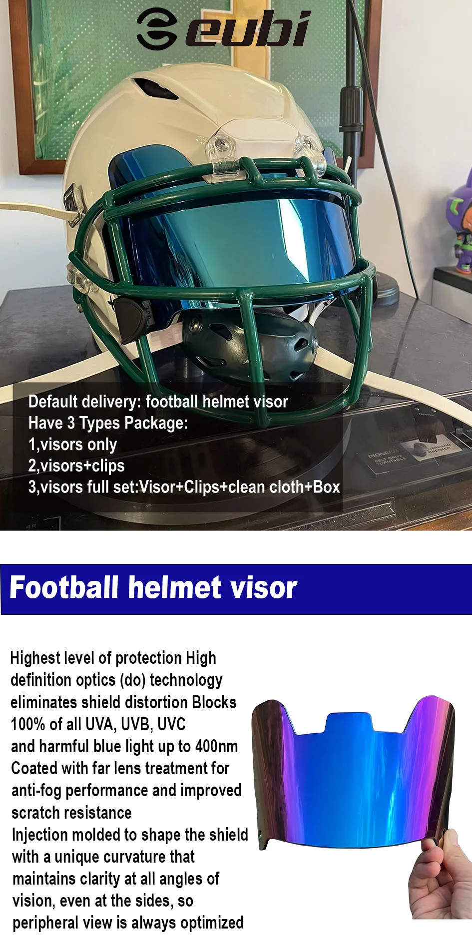 Football Helmet For Kids 5-8 Bucwild Sports Football Visor Helmet