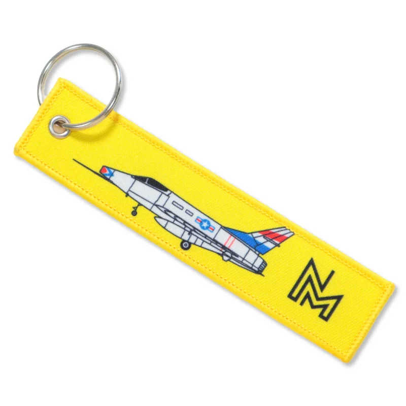 High Quality Custom Double-Sided USA Flag Embroidered Keytag Woven on Alloy Fabric for Promotional Car Accessories Keychains