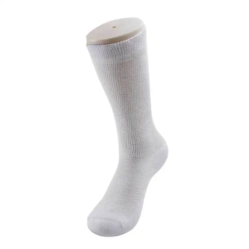 Oem Custom Medical Cotton Diabetic Sock White Grip Crew Antibacteril