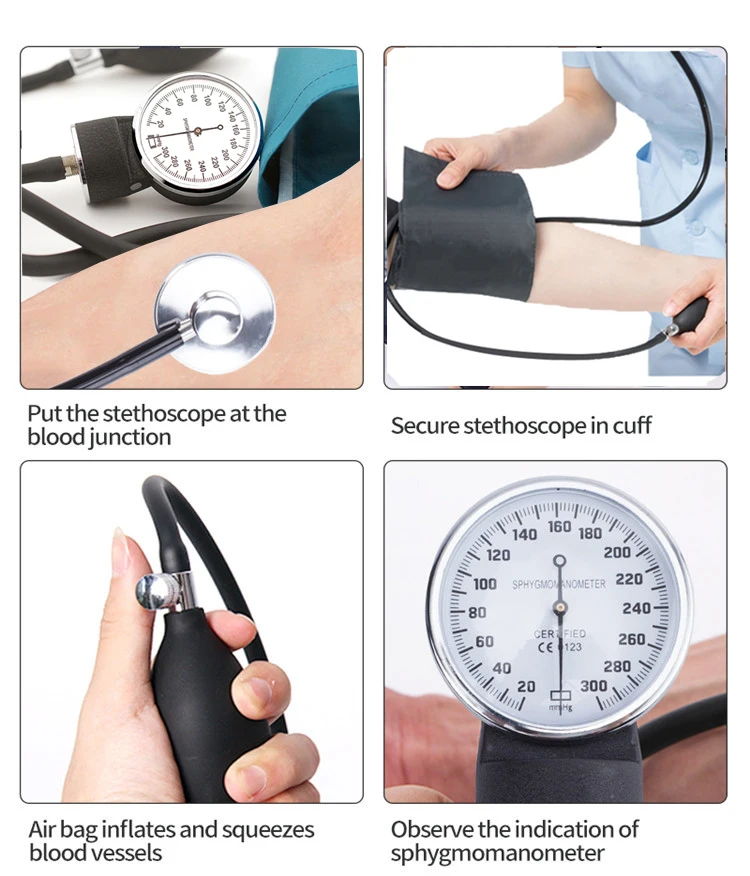 Oem Palm Type Aneroid Sphygmomanometer Stethoscope Blood Pressure