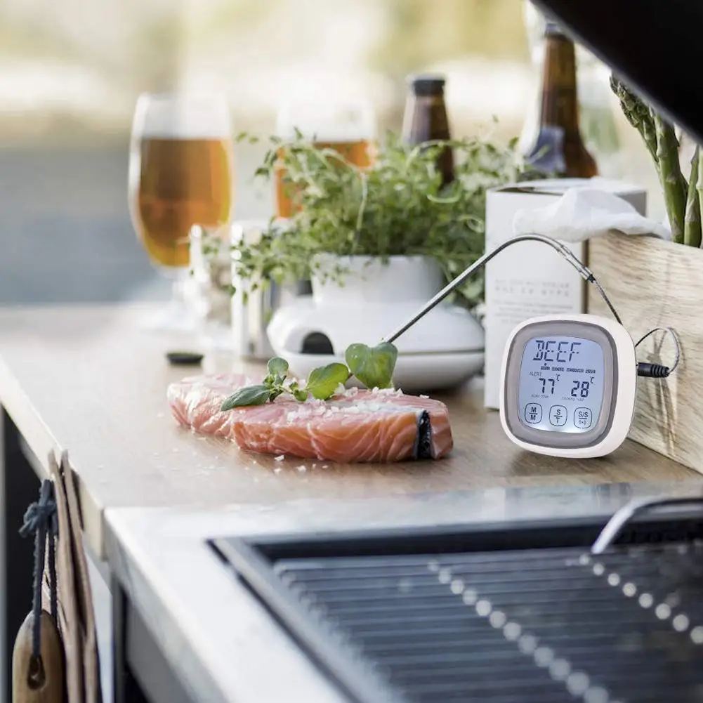 Cross Border Export Touch Screen Wireless Food Thermometer Multifunctional Meat Barbecue Electronic Thermometer