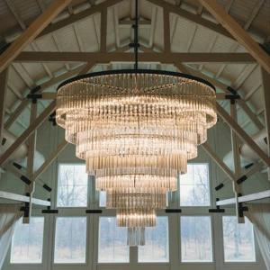 ECOJAS Hotel Lobby Villa Lighting Manufacturer Glass Crystal Chandelier Profession Engineering Customizer