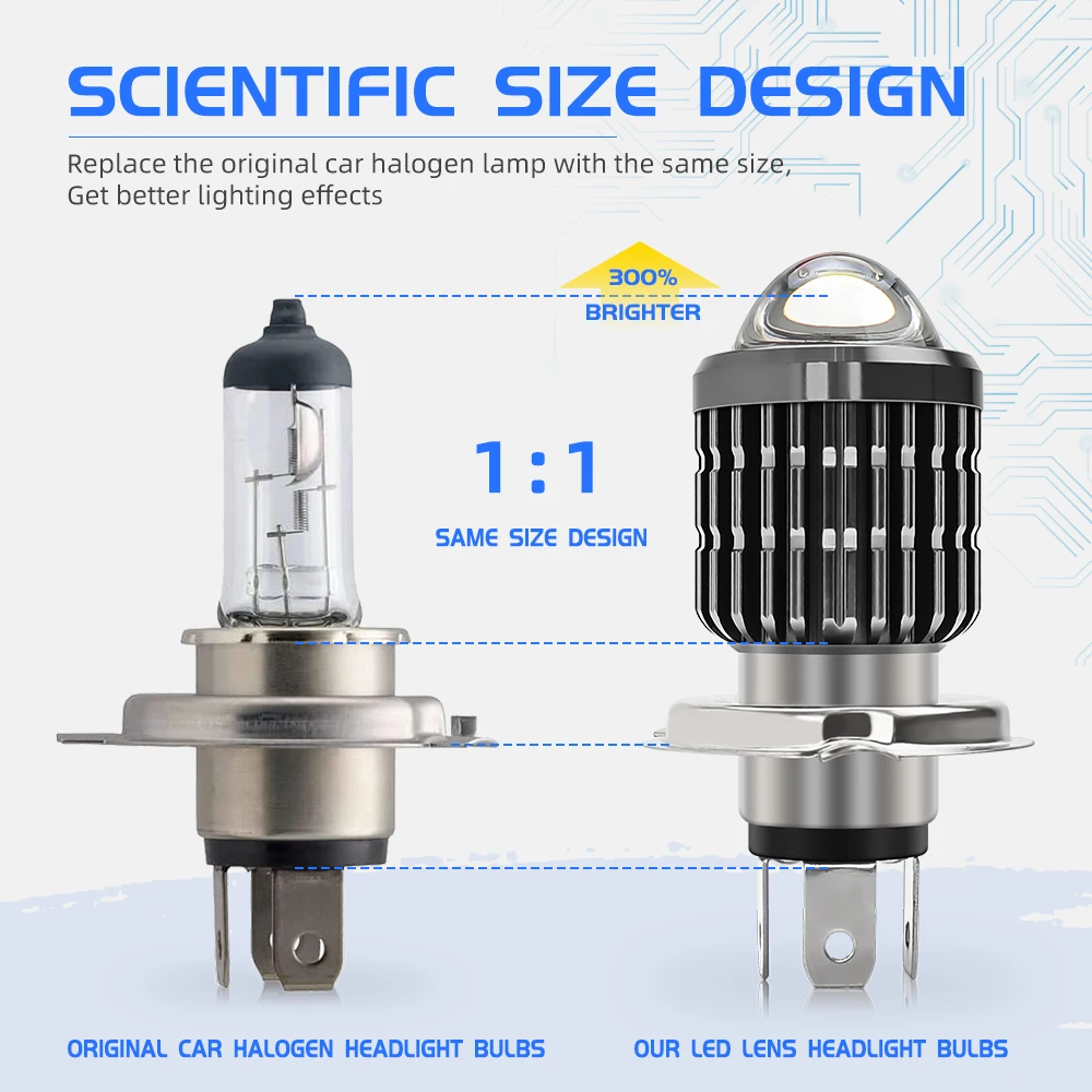 Best Led Replacement High Power Ip68 Mini Waterproof Car H4 Led Headlight Bulb H6 Motorcycle