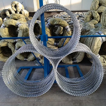 Galvanized Barbed Wire Concertina Blade wire roll Fence Security Barbed Iron Razor Wire