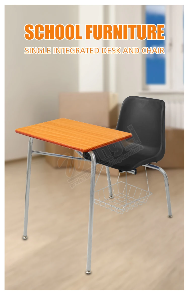 School Furniture Student Desk And Chair Single Study Desk For Adult