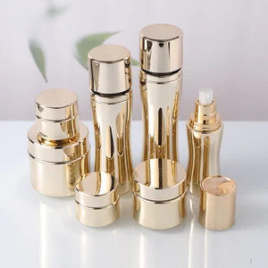 Luxury Custom Electroplated Lotion Bottle Women Waist Cosmetic Glass Bottle 120ml Pump Bottle 20g 30g 50g 100g Glass Cream Jar