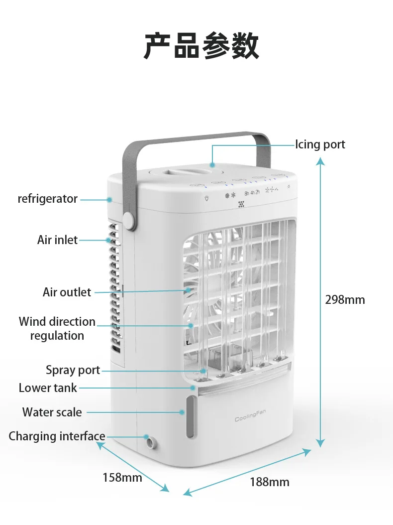 Desktop Small Air Conditioner, USB, Portable - detail 32