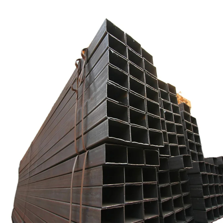 S275JR SS400 Q235B Q355B Black Hollow Welded Rectangular Steel Pipe Square Tube Hot Rolled JIS ASTM EN BIS Approved Structure