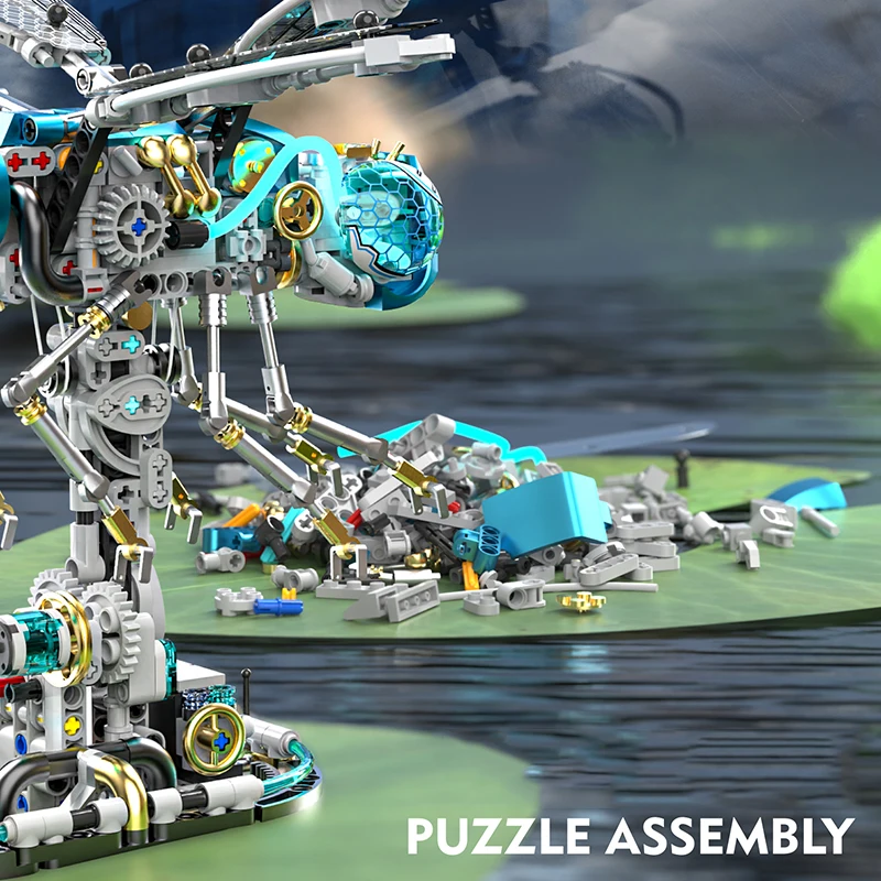 866PCS Mechanical Dragonfly MOC Puzzle Bricks Set