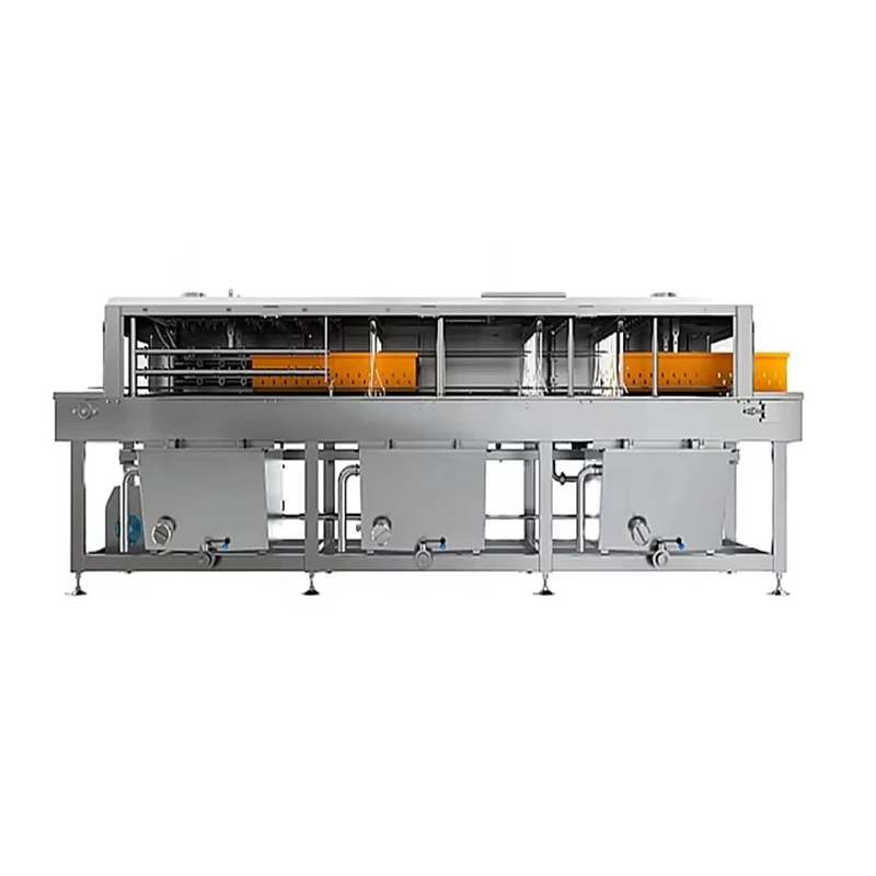 Tunnel Pallet Crate Basket Washing Tray Plastic Carton Washing Machine for Meat Processing