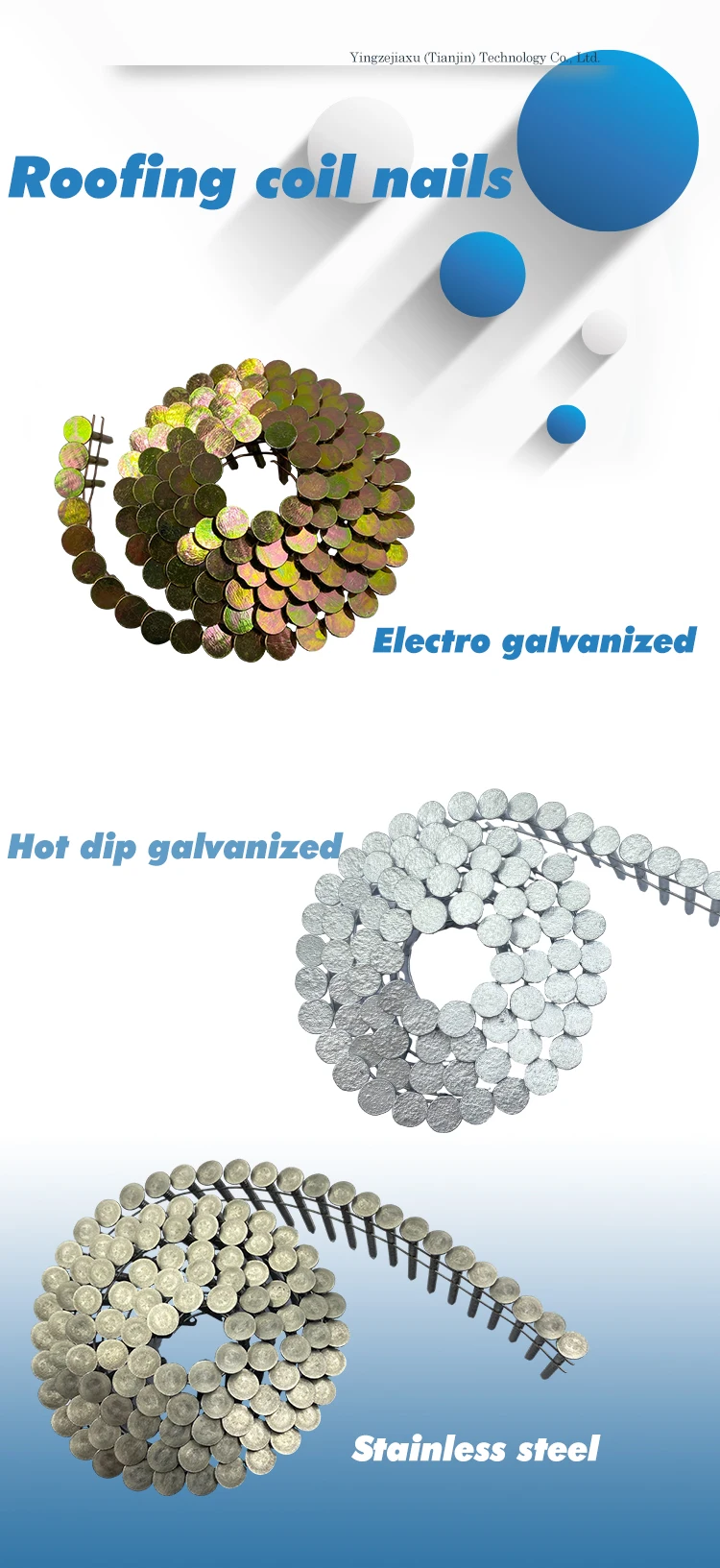Stainless Steel 316 Smooth Shank Coil Roofing Nails Coil Wire Nails For ...